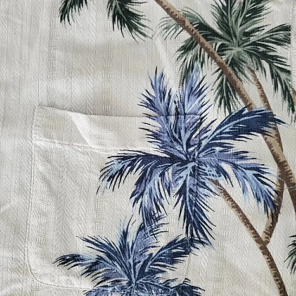 Men's CARIBBEAN SILK BLEND SZ M Medium Finest Silk Blend Palm Tree Textured - Picture 2 of 7